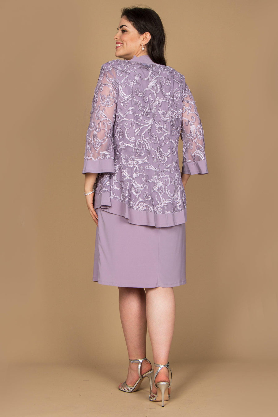 R&M Richards Short Plus Size Jacket Dress 7077W - The Dress Outlet