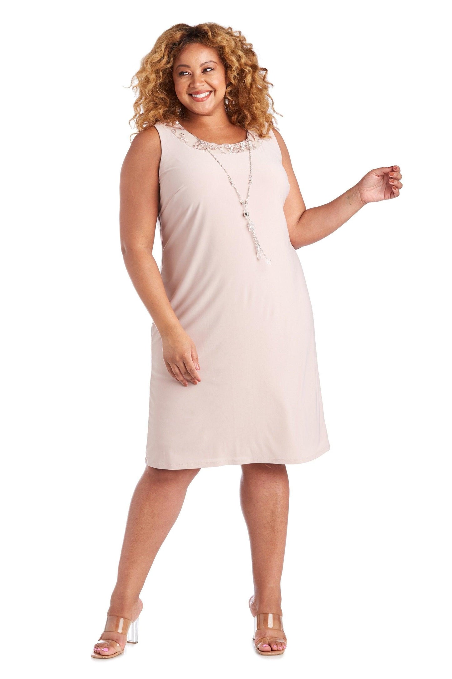 R&M Richards Short Plus Size Jacket Dress 7077W - The Dress Outlet