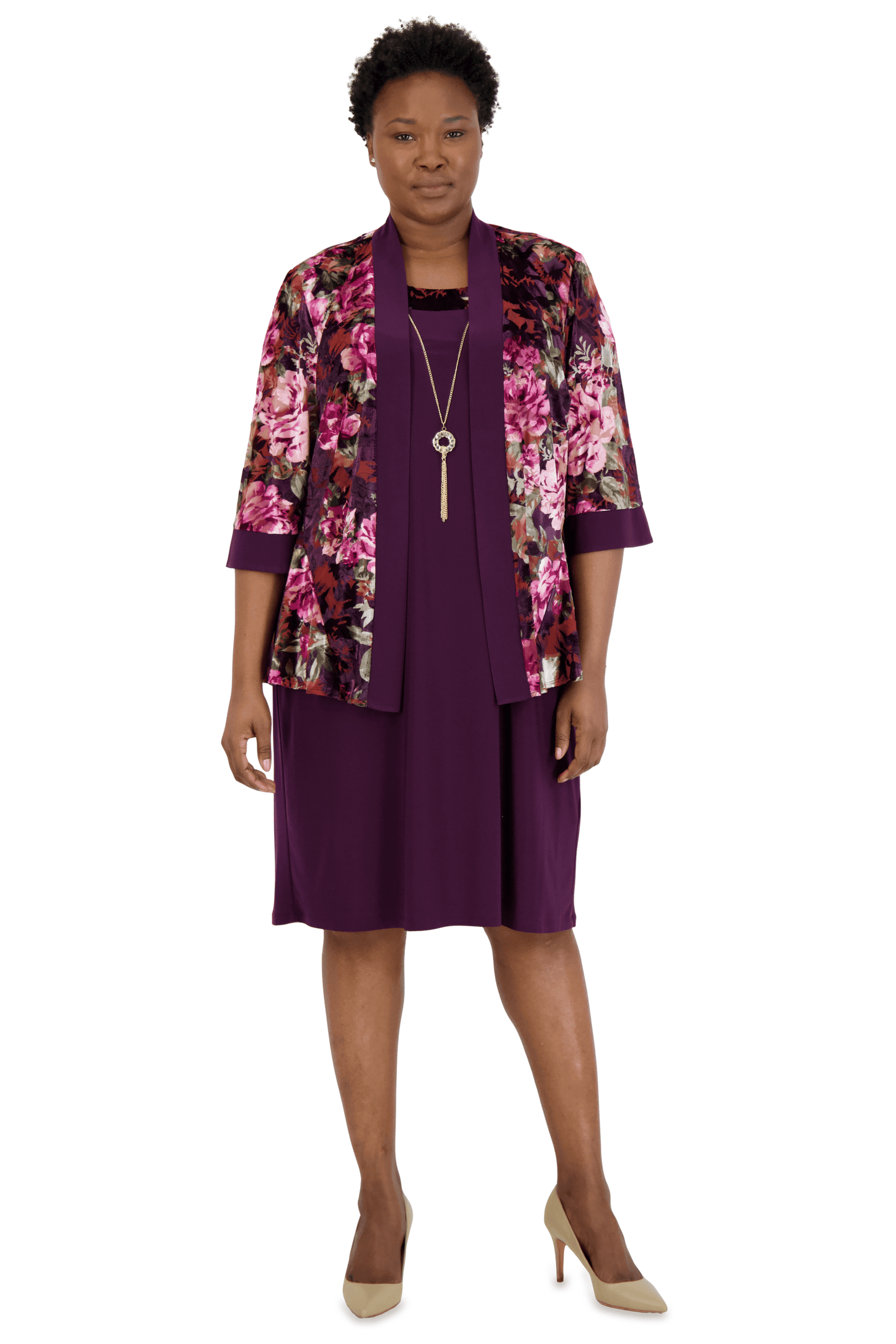R&M Richards Short Plus Size Jacket Dress 7679W - The Dress Outlet