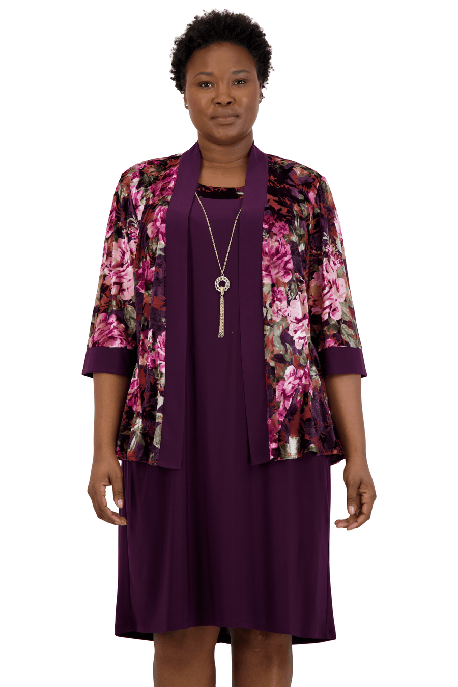R&M Richards Short Plus Size Jacket Dress 7679W - The Dress Outlet
