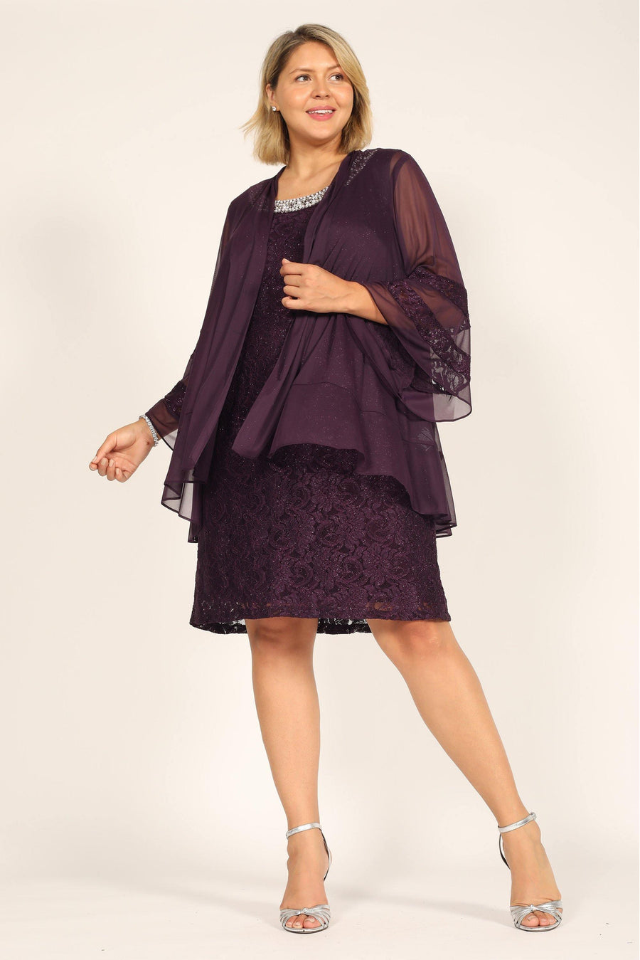 R&M Richards 2421W Short Plus Size Mother Of The Bride Dress Sale