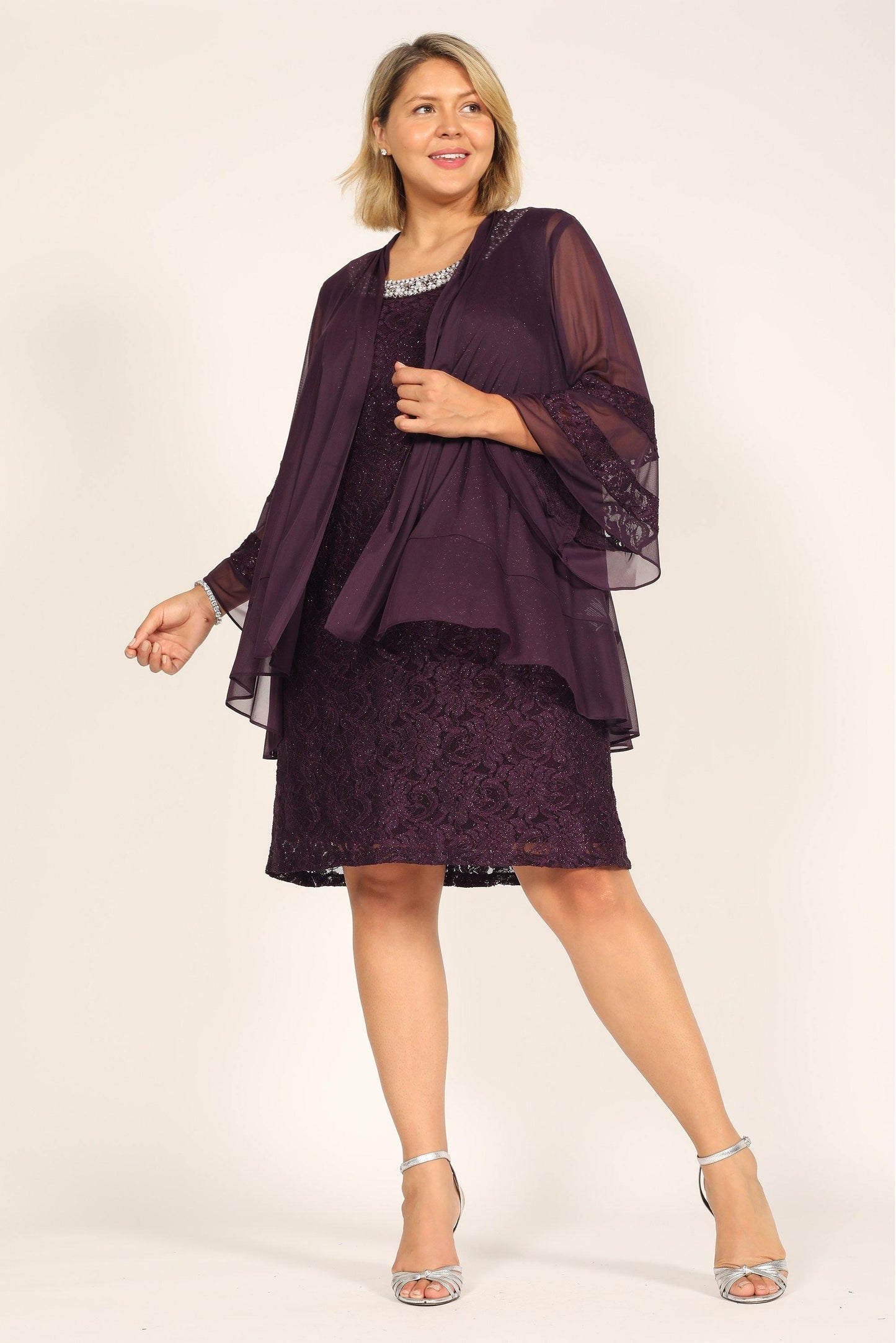 R&M Richards 2421W Short Plus Size Mother Of The Bride Dress Sale