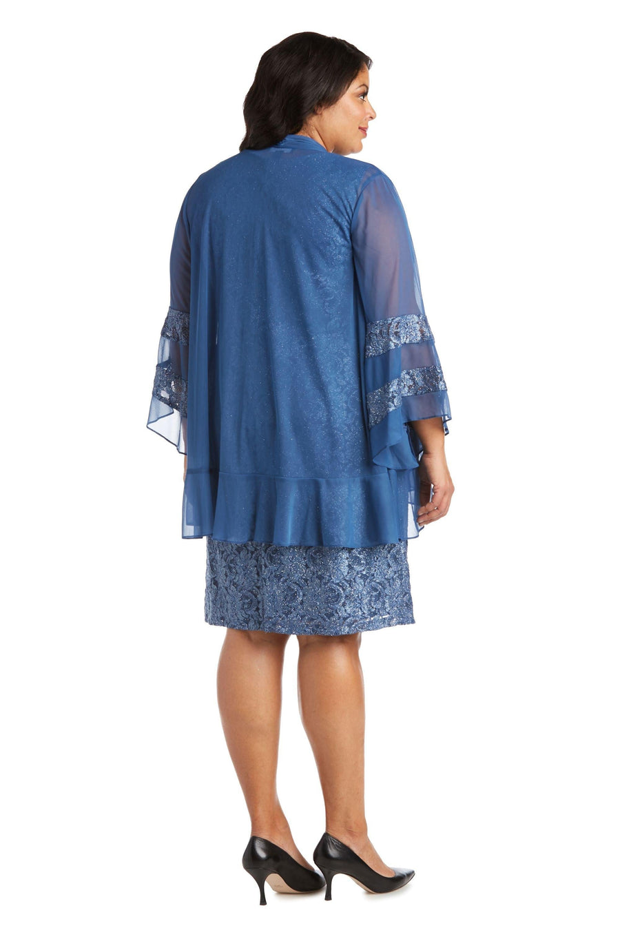 R&M Richards Short Plus Size Mother of the Bride Dress 2421W - The Dress Outlet