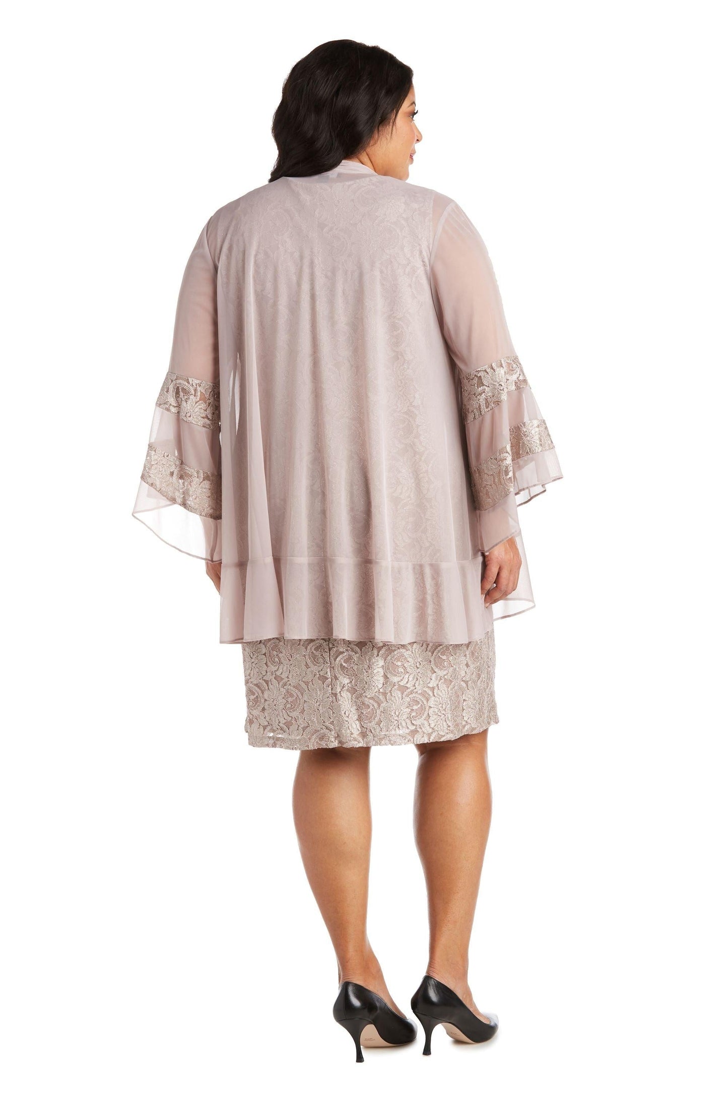 R&M Richards Short Plus Size Mother of the Bride Dress Sale 2421W - The Dress Outlet