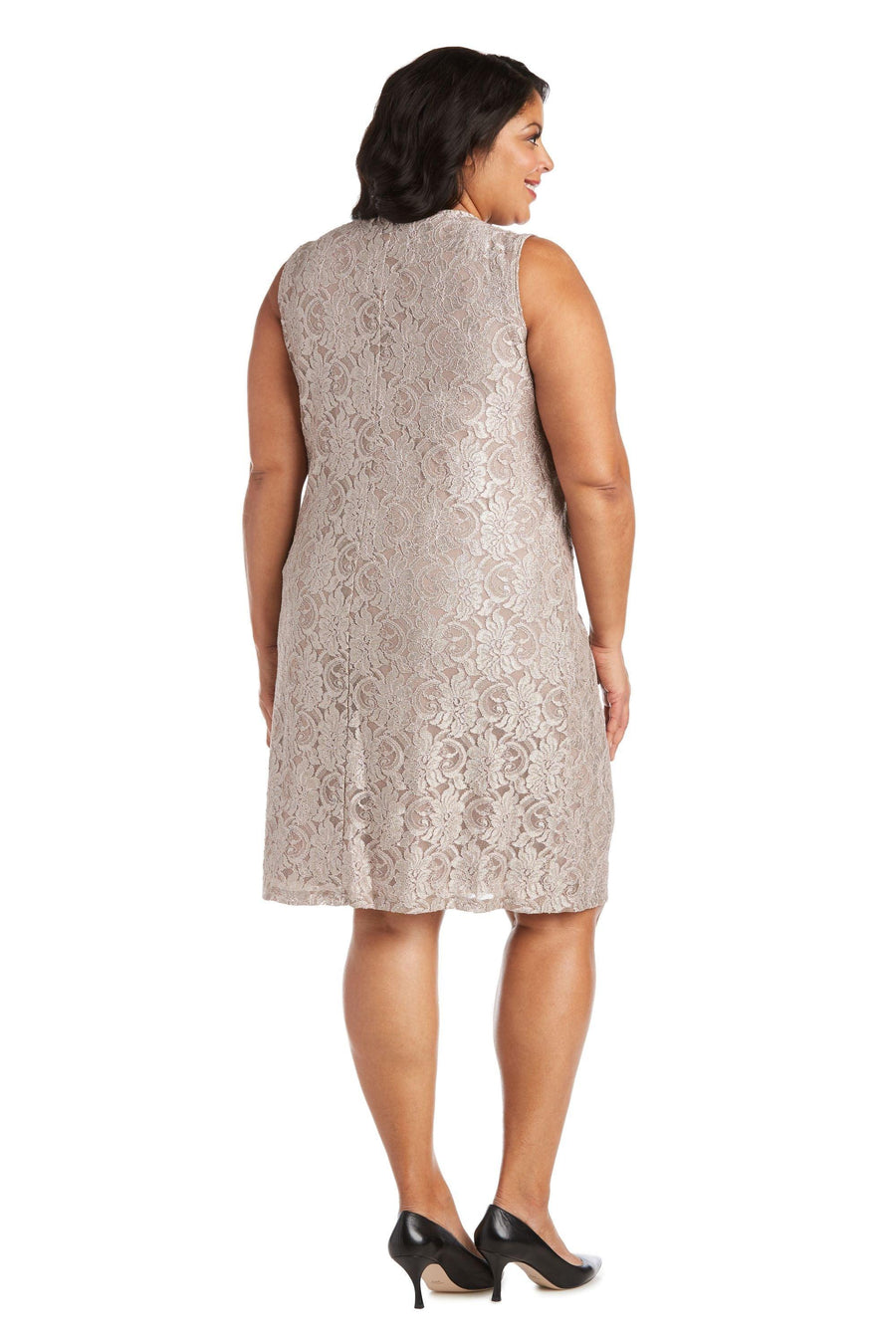 R&M Richards Short Plus Size Mother of the Bride Dress Sale 2421W - The Dress Outlet