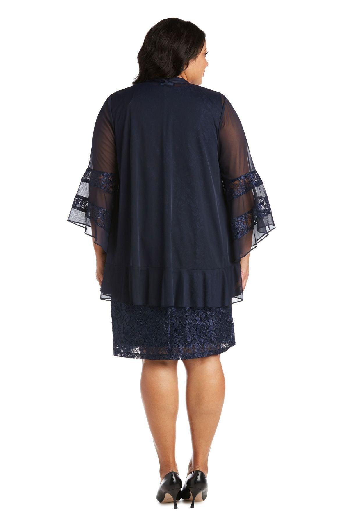 R&M Richards Short Plus Size Mother of the Bride Dress Sale 2421W - The Dress Outlet
