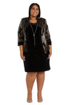 R&M Richards Short Plus Size Velvet Dress 9027W - The Dress Outlet