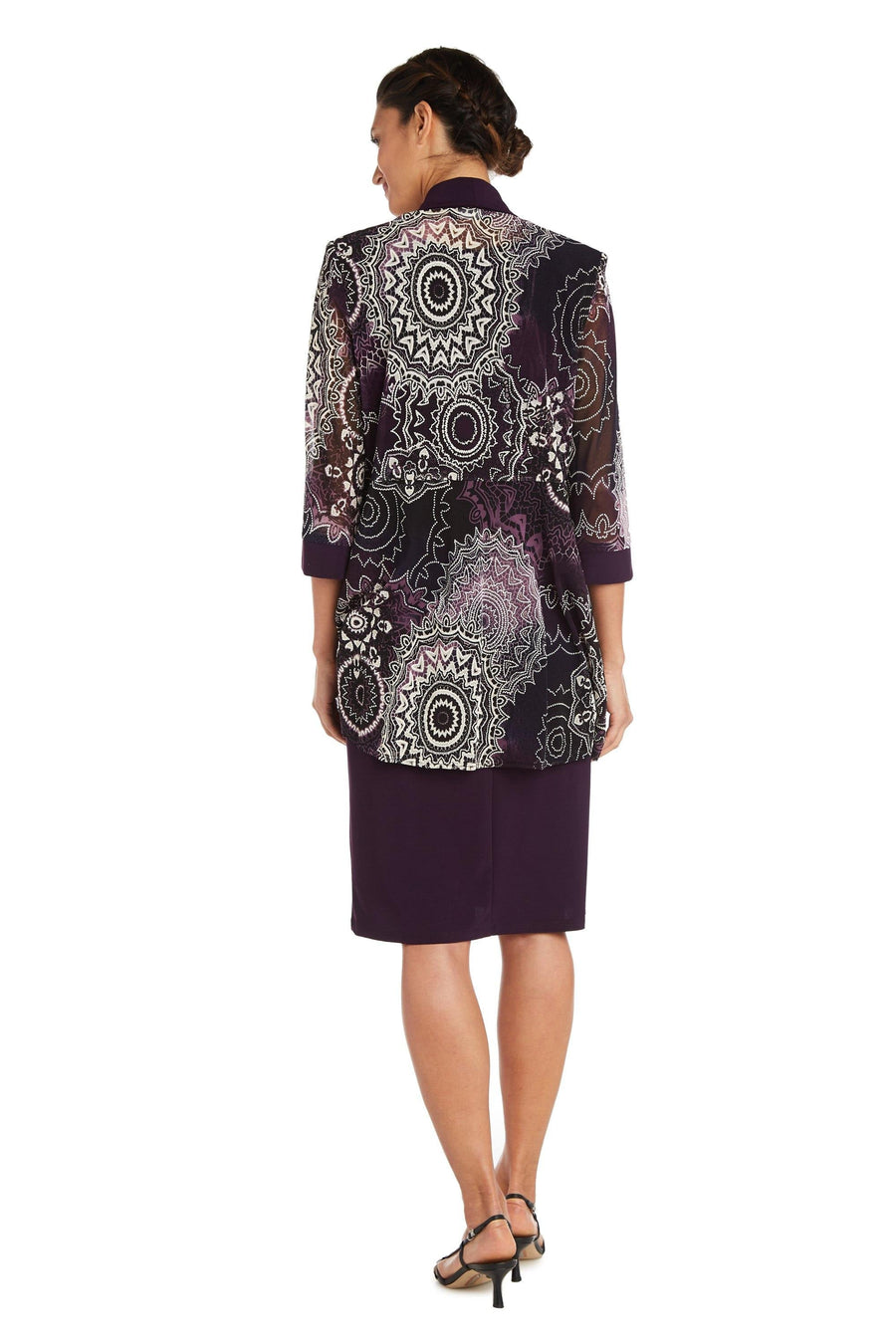 R&M Richards Short Print Jacket Cocktail Dress 7883 - The Dress Outlet