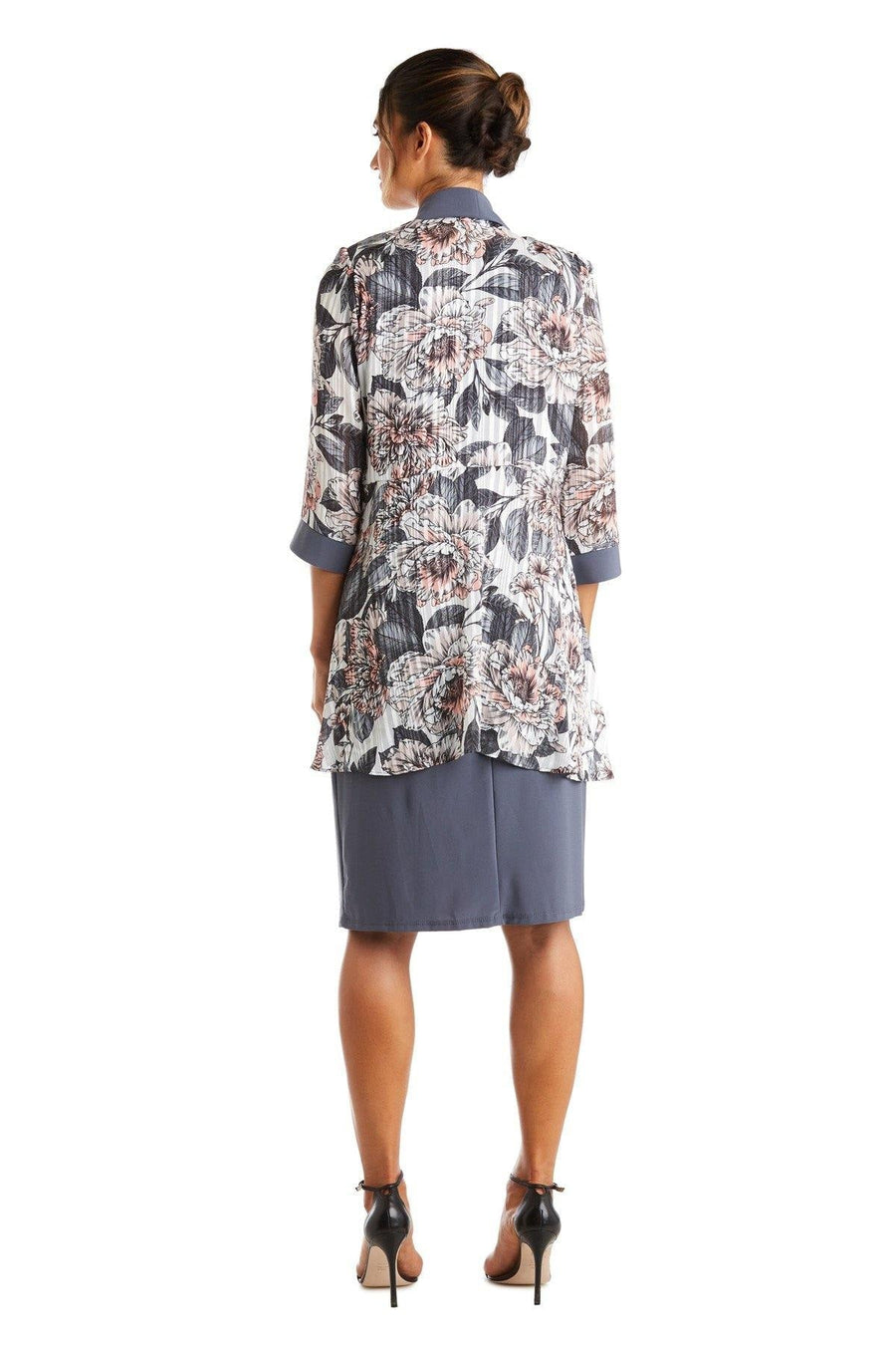 R&M Richards Short Print Satin Jacket Dress 7119 - The Dress Outlet