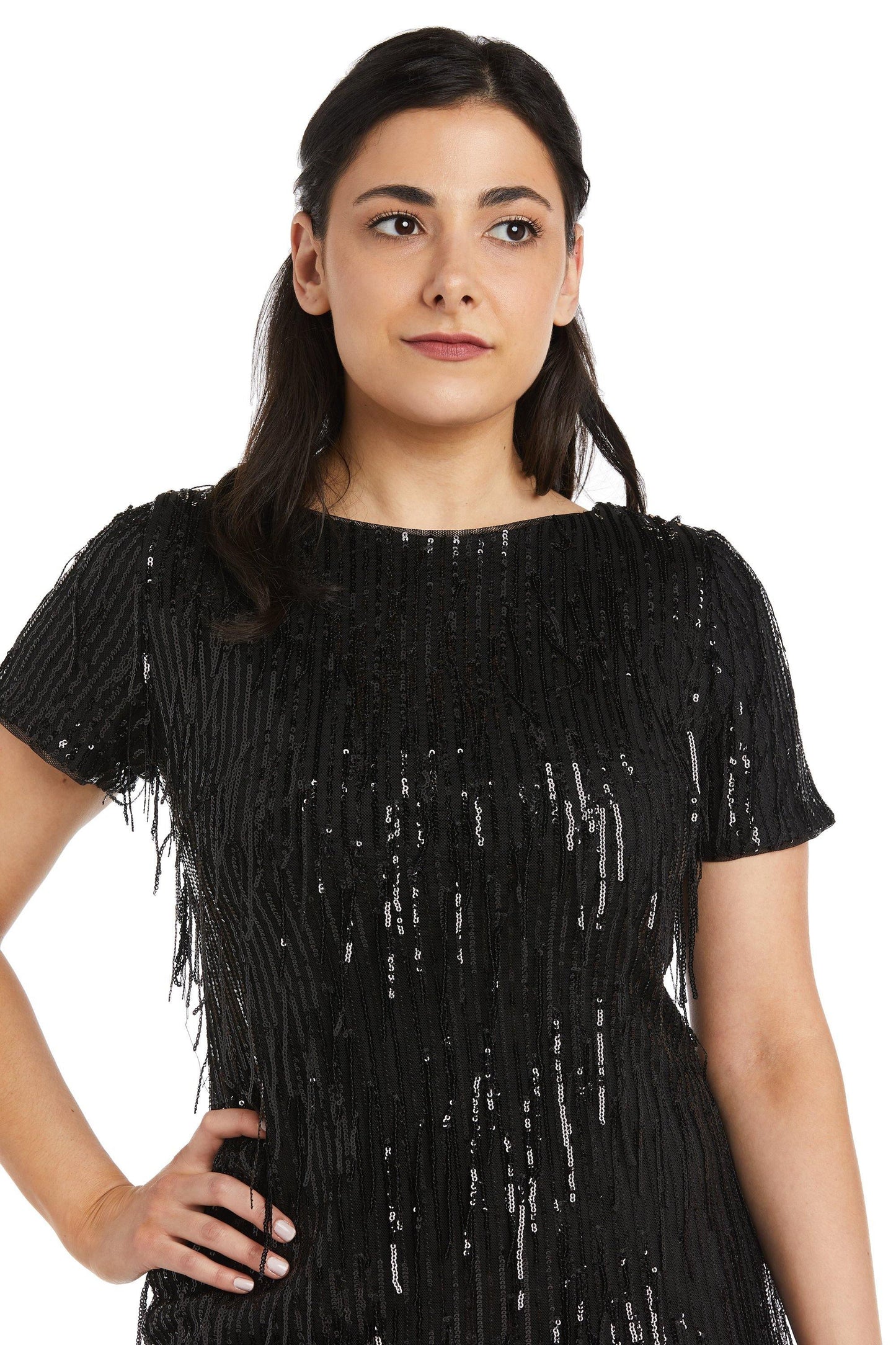 R&M Richards Short Sequins Petite Dress 7071P - The Dress Outlet