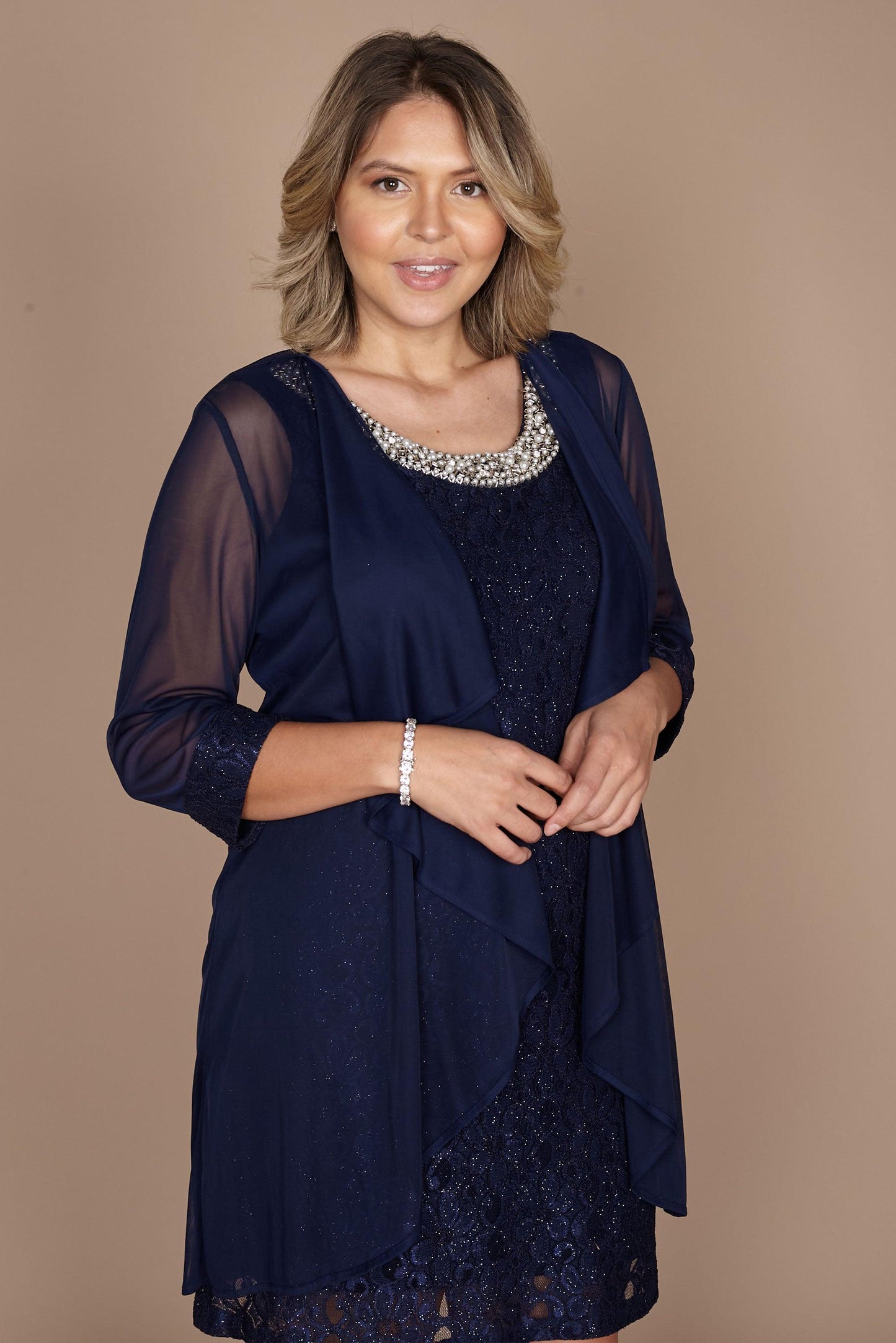 R&M Richards Short Sleeveless Petite Dress 2208P - The Dress Outlet