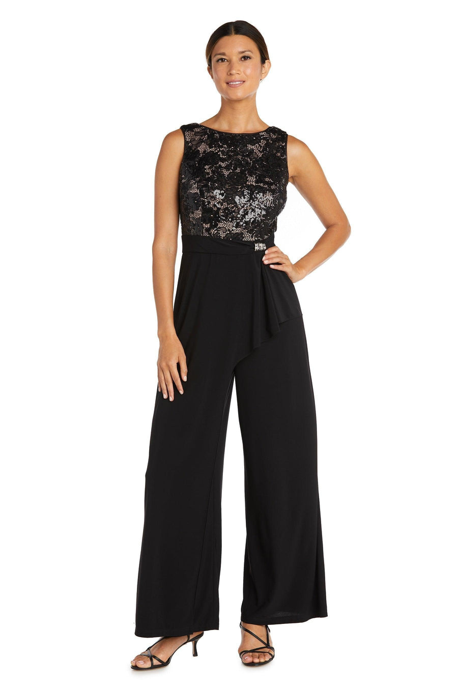 R&M Richards Sleeveless Formal Lace Jumpsuit 9054 - The Dress Outlet
