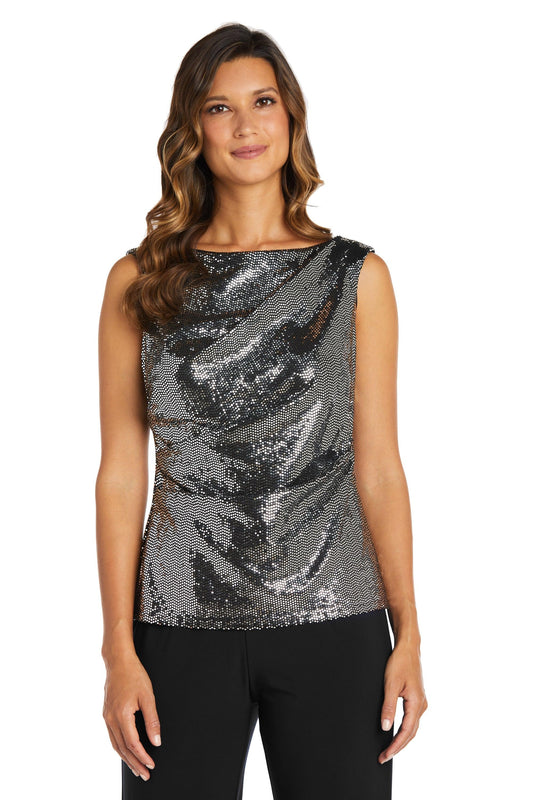 R&M Richards Sleeveless Metallic Top Formal 9220 - The Dress Outlet