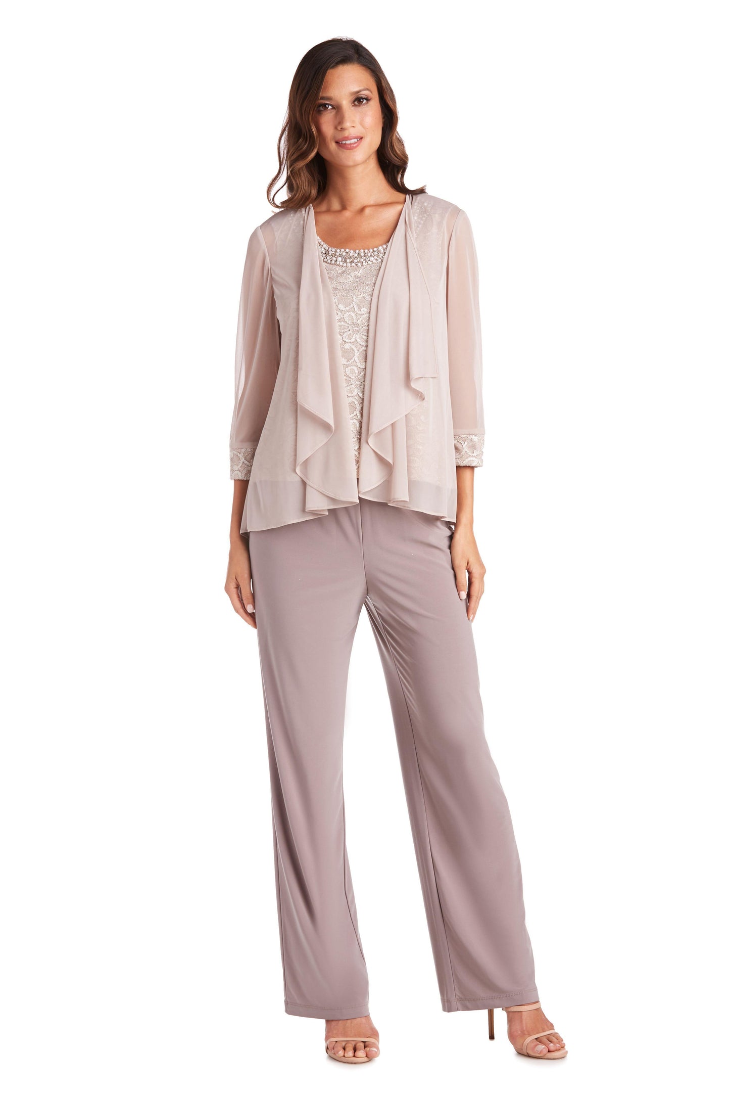 R&M Richards Two Piece Set Beaded Top 5988 - The Dress Outlet