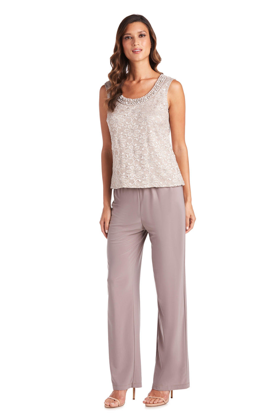 R&M Richards Two Piece Set Beaded Top 5988 - The Dress Outlet