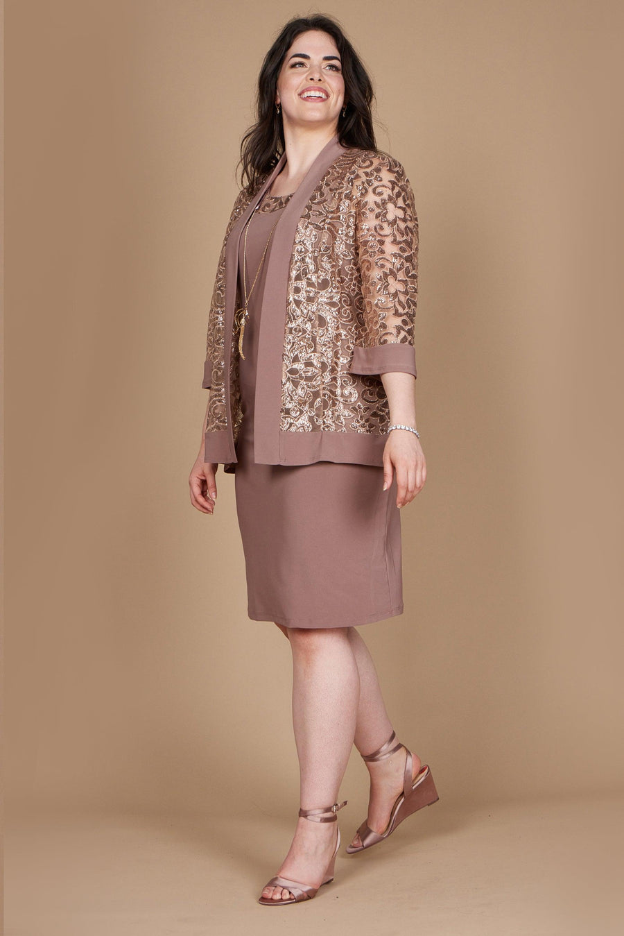 R&M Richards Two Piece Short Jacket Dress 7387 - The Dress Outlet