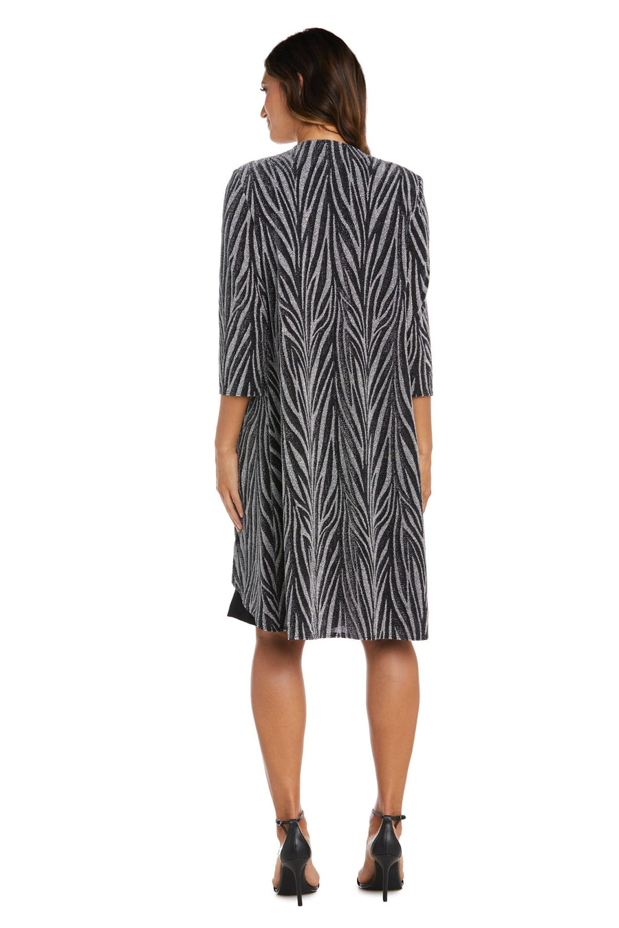 Mother of the Bride Dresses Two Piece Short Jacket Dress Black/Silver