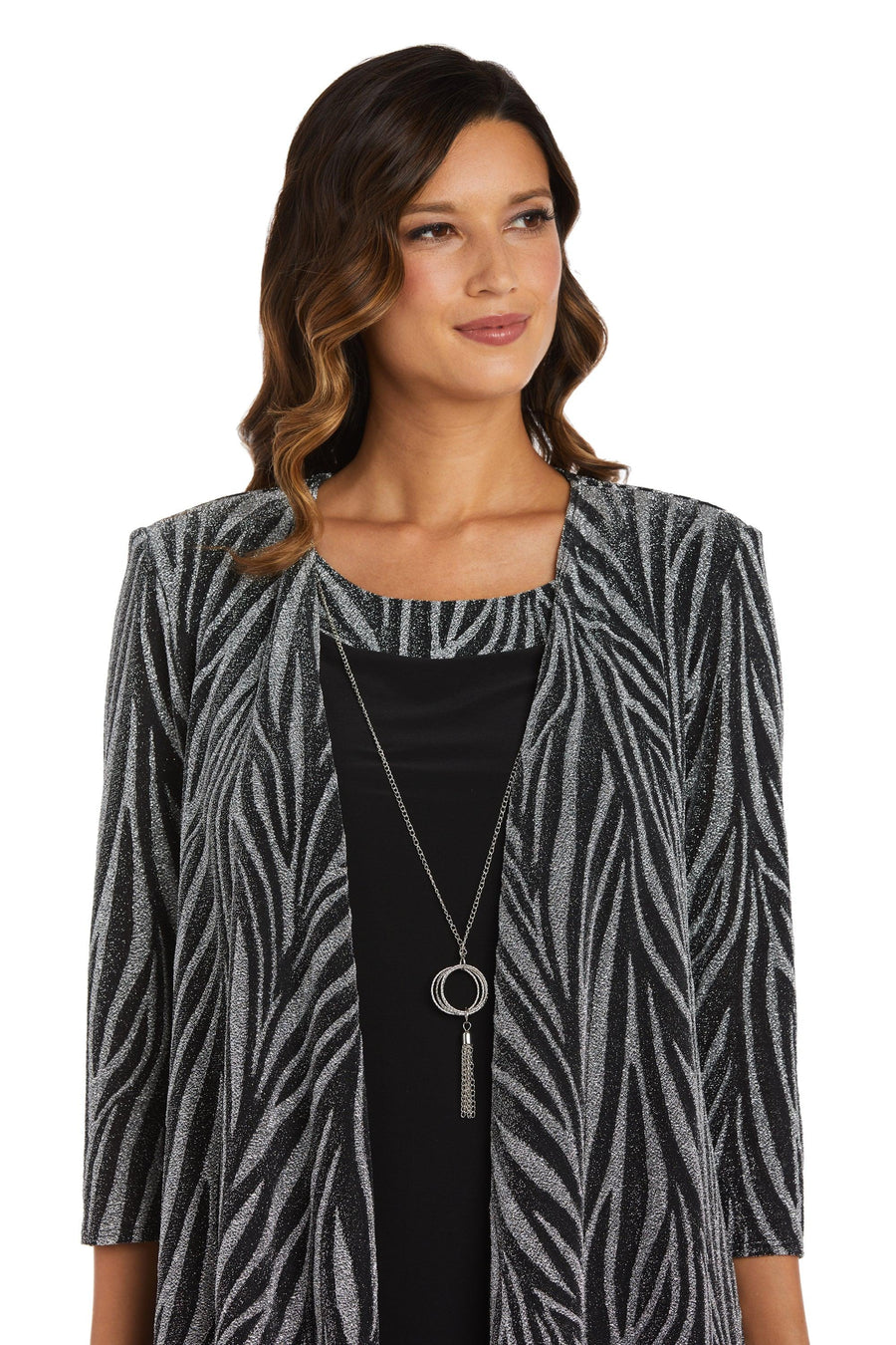 Mother of the Bride Dresses Two Piece Short Jacket Dress Black/Silver