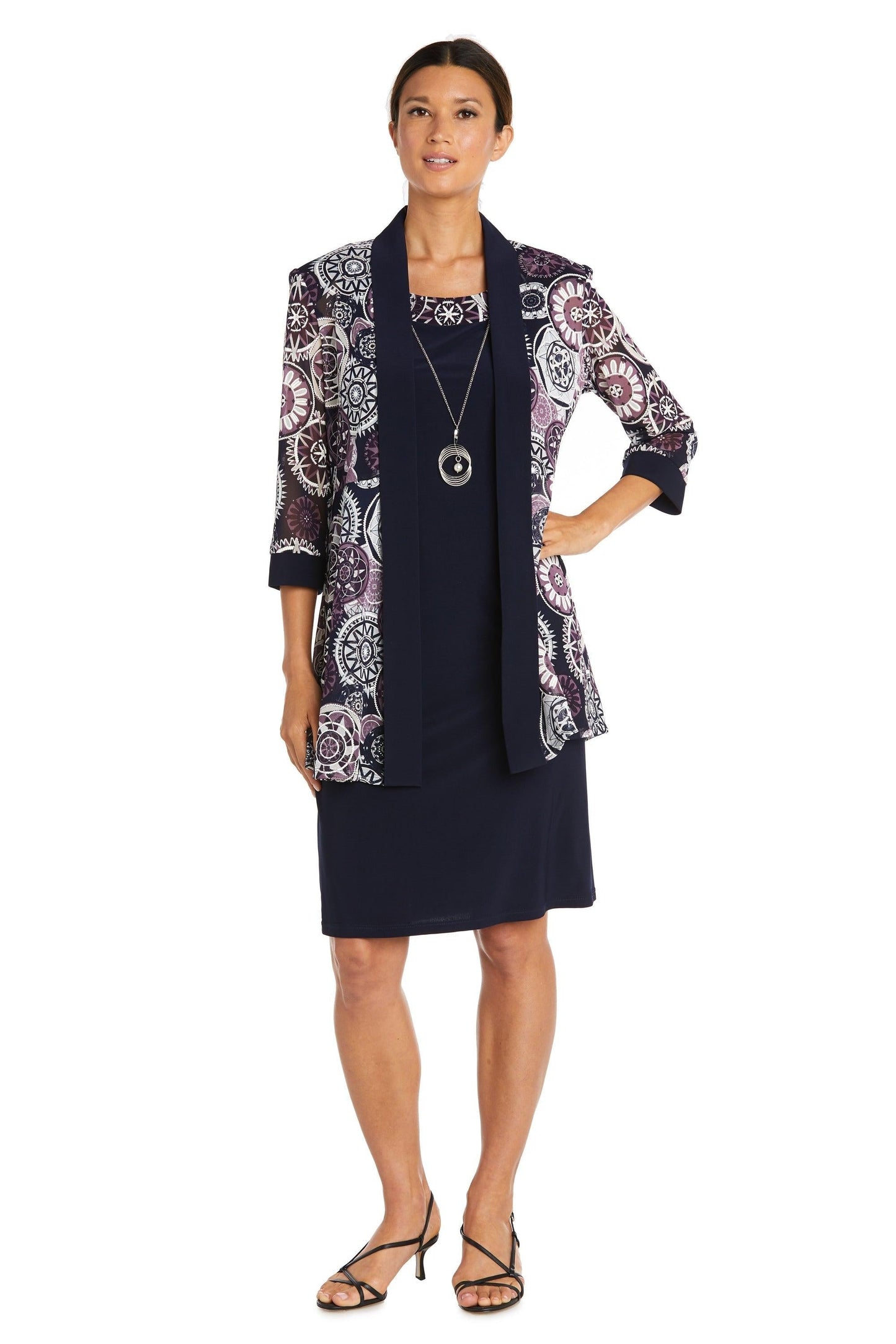 R&M Richards Two Piece Short Print Jacket Dress 7823 - The Dress Outlet