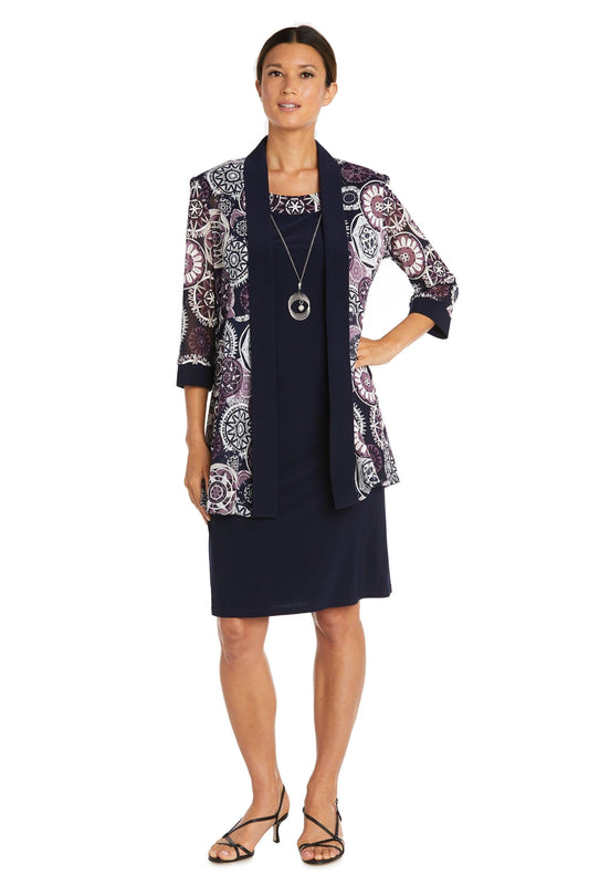 R&M Richards Two Piece Short Print Jacket Dress 7823 - The Dress Outlet