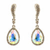 Rhinestone Encrust Diamond Open Teardrop Earrings - The Dress Outlet