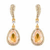 Rhinestone Encrust Diamond Open Teardrop Earrings - The Dress Outlet