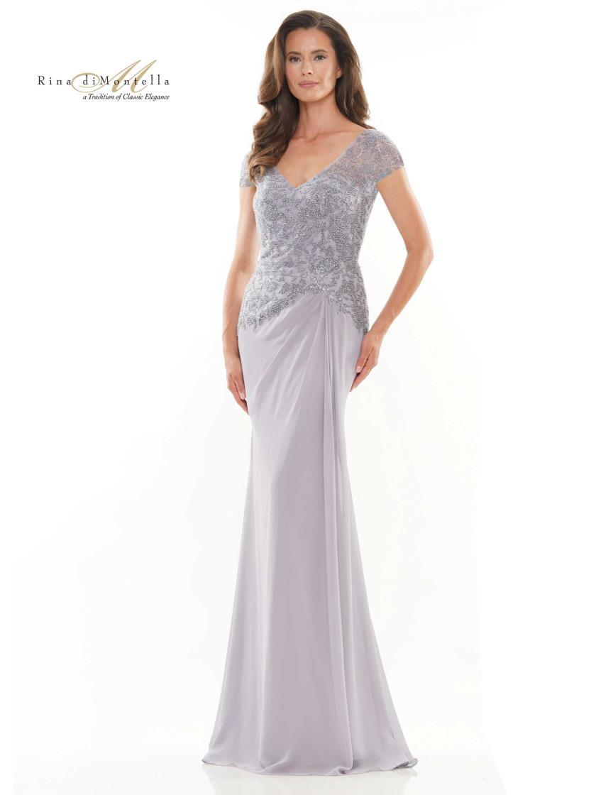 Rina di Montella Beaded Long Formal Dress 2743 - The Dress Outlet