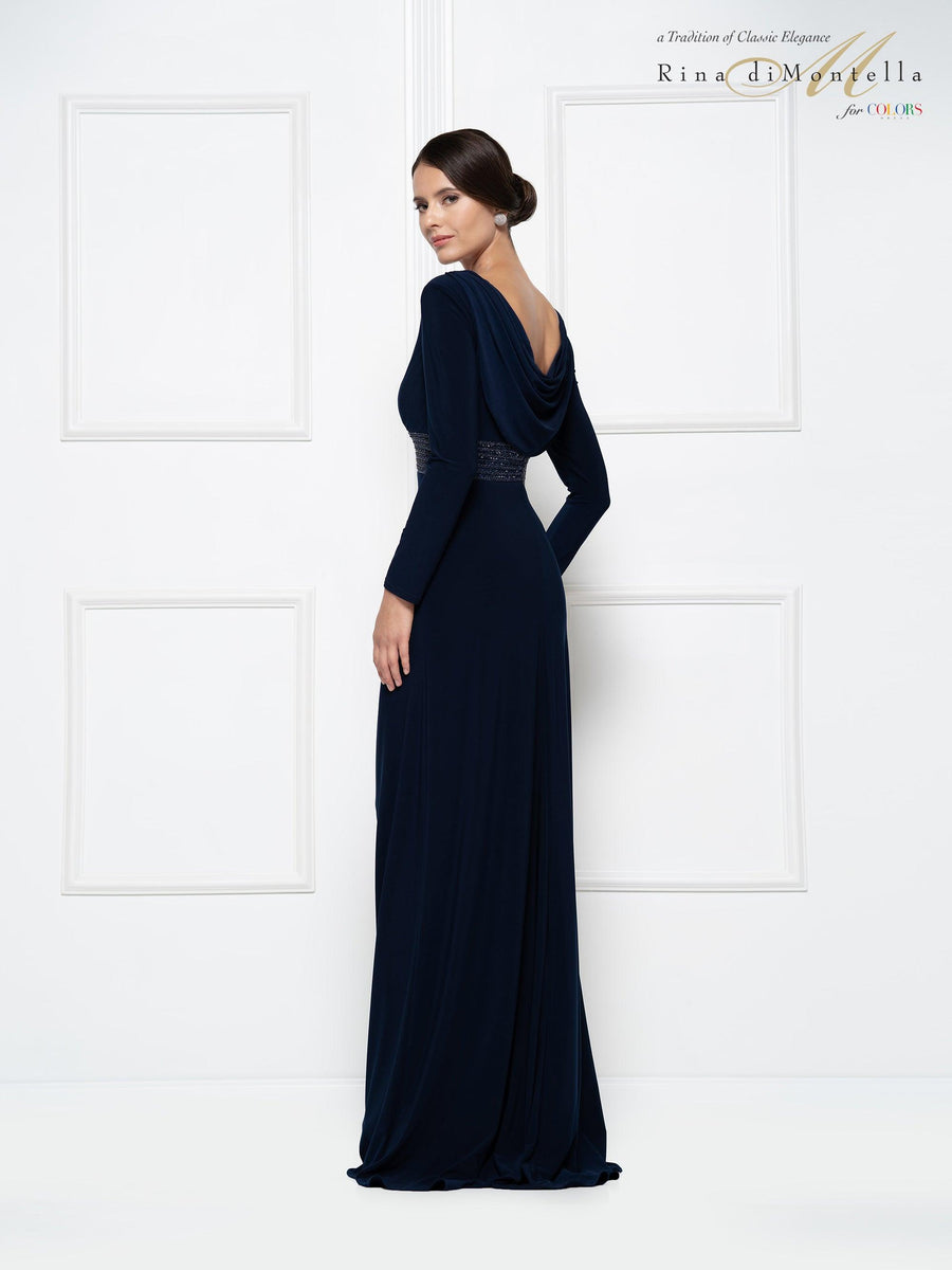 Rina di Montella Formal Long Sleeve Dress 2691 - The Dress Outlet