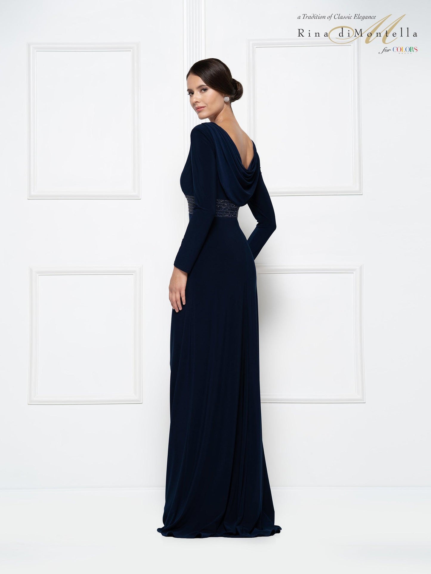 Rina di Montella Formal Long Sleeve Dress 2691 - The Dress Outlet
