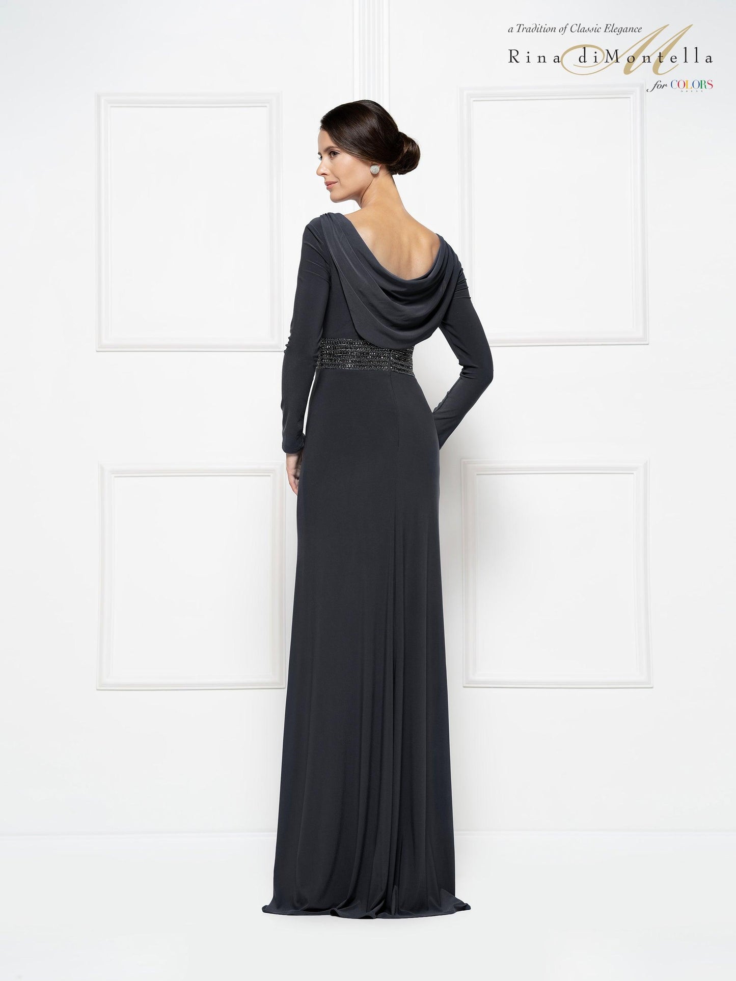 Rina di Montella Formal Long Sleeve Dress 2691 - The Dress Outlet