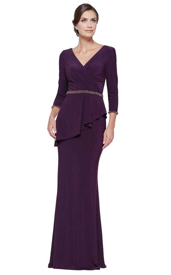 Rina Di Montella Formal Long Sleeve Dress - The Dress Outlet