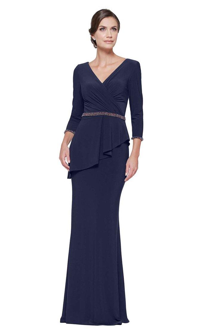 Rina Di Montella Formal Long Sleeve Dress - The Dress Outlet
