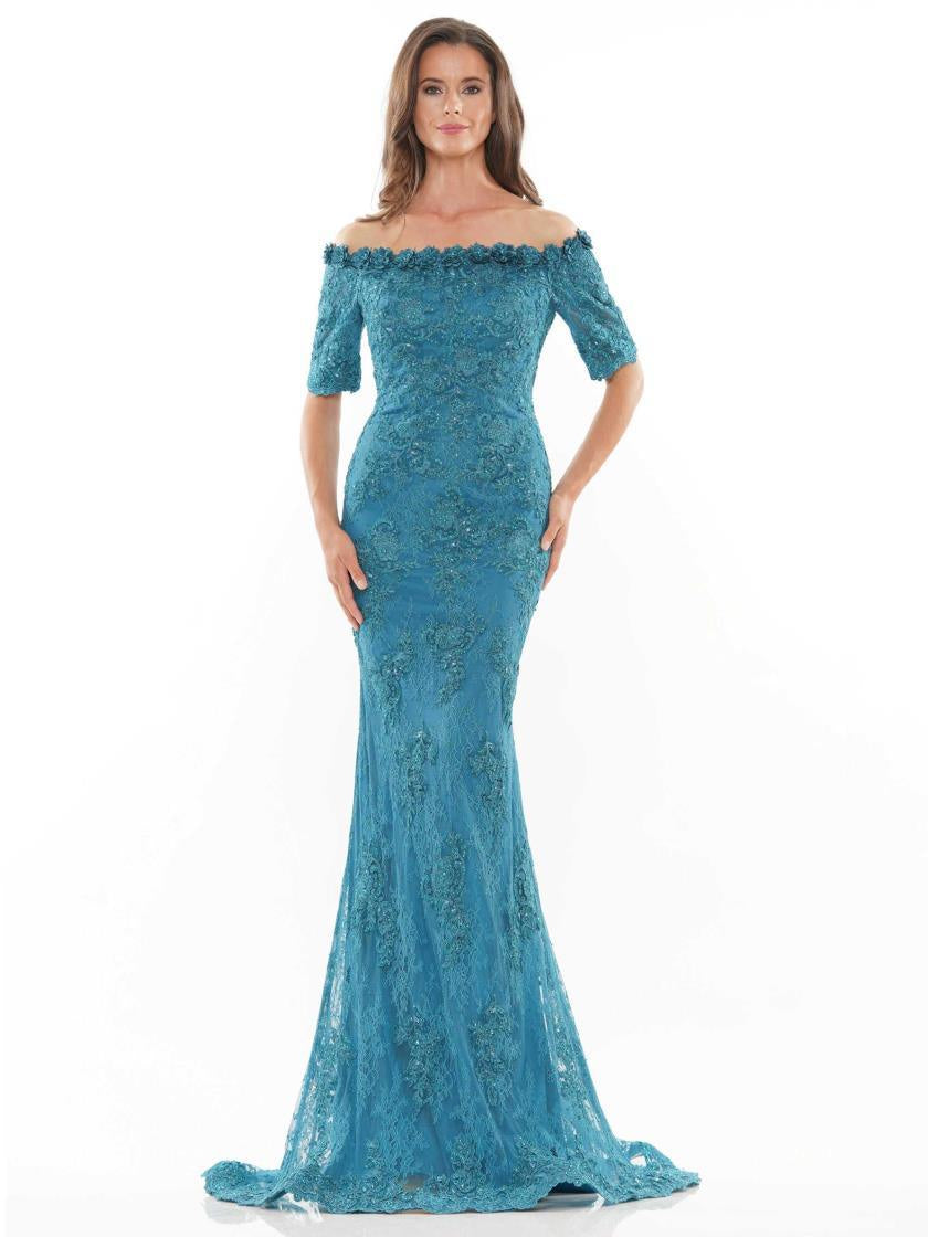 Rina di Montella Lace Offshoulder Long Dress 2727 - The Dress Outlet