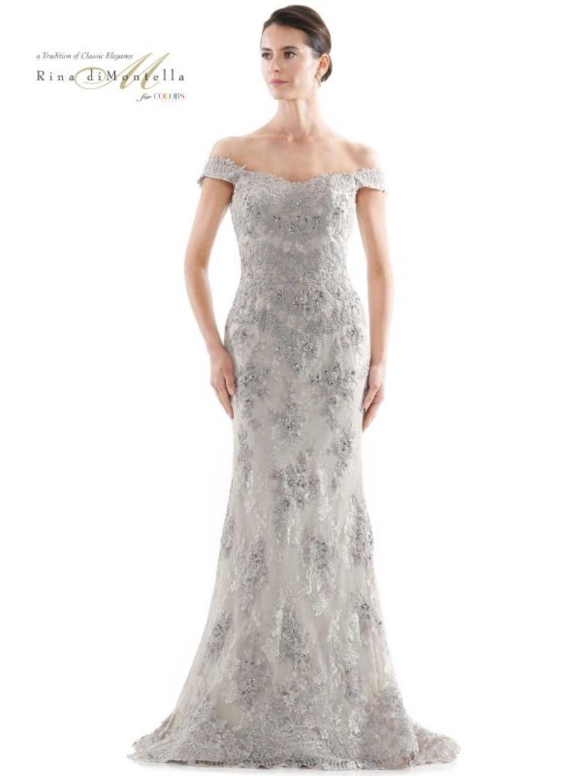 Rina di Montella Long Formal Beaded Dress 2711 - The Dress Outlet