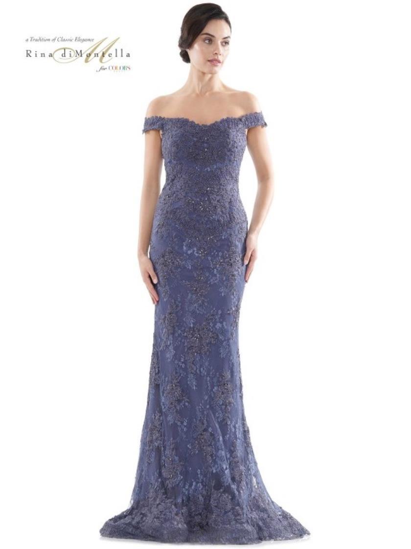 Rina di Montella Long Formal Beaded Dress 2711 - The Dress Outlet