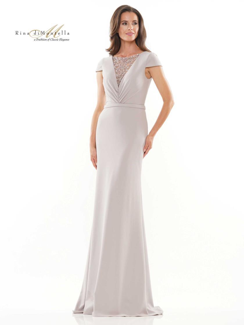 Rina di Montella Long Formal Beaded Dress 2729 - The Dress Outlet