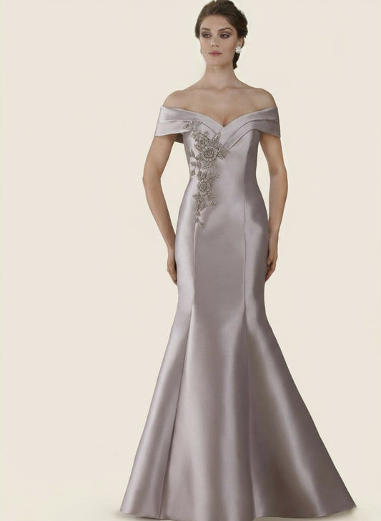 Rina di Montella Long Formal Off Shoulder Gown 2602 - The Dress Outlet