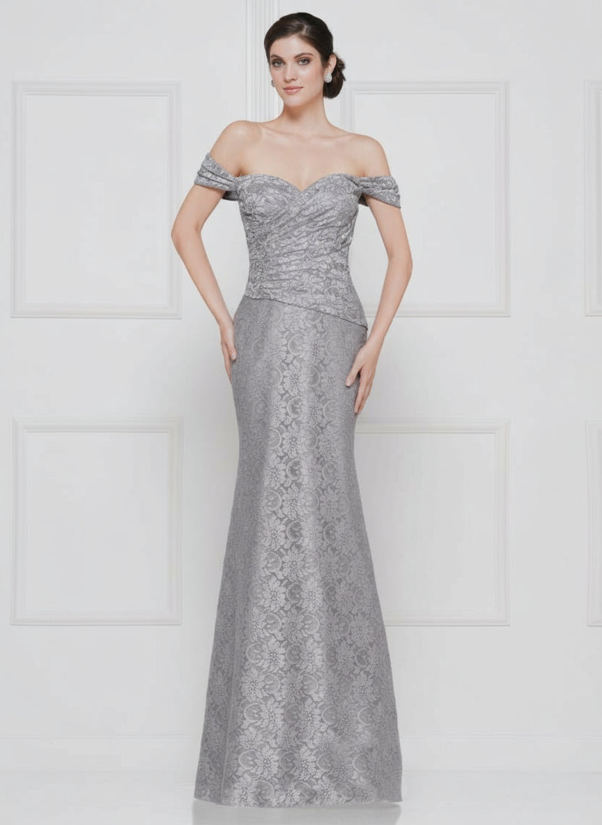 Rina di Montella Long Formal Off Shoulder Gown 2650 - The Dress Outlet