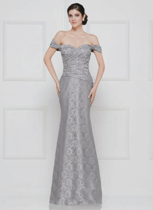 Rina di Montella Long Formal Off Shoulder Gown 2650 - The Dress Outlet