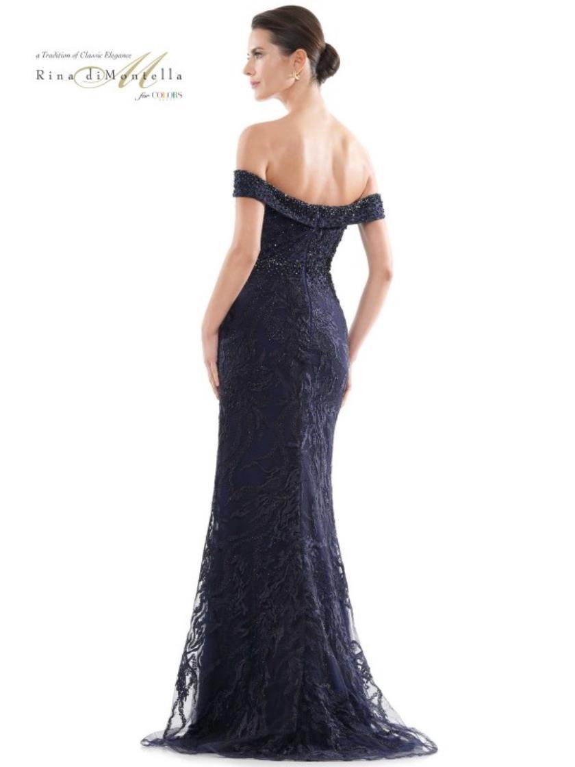 Rina di Montella Long Formal Off Shoulder Gown 2713 - The Dress Outlet