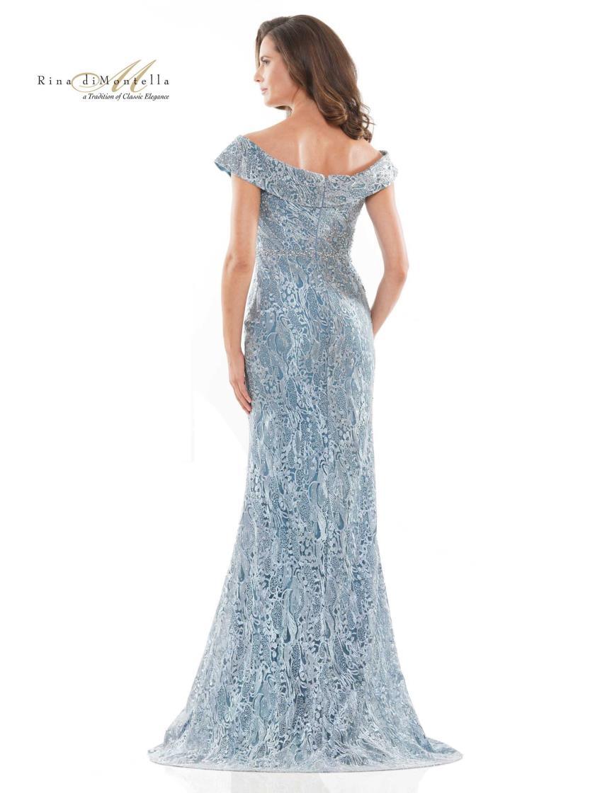 Rina di Montella Long Formal Off Shoulder Gown 2740 - The Dress Outlet