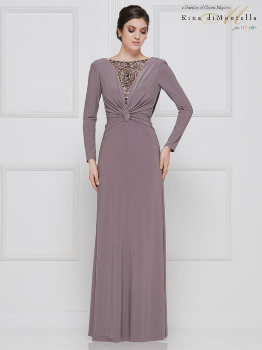 Rina di Montella Long MOther of the Bride Gown 1738 - The Dress Outlet