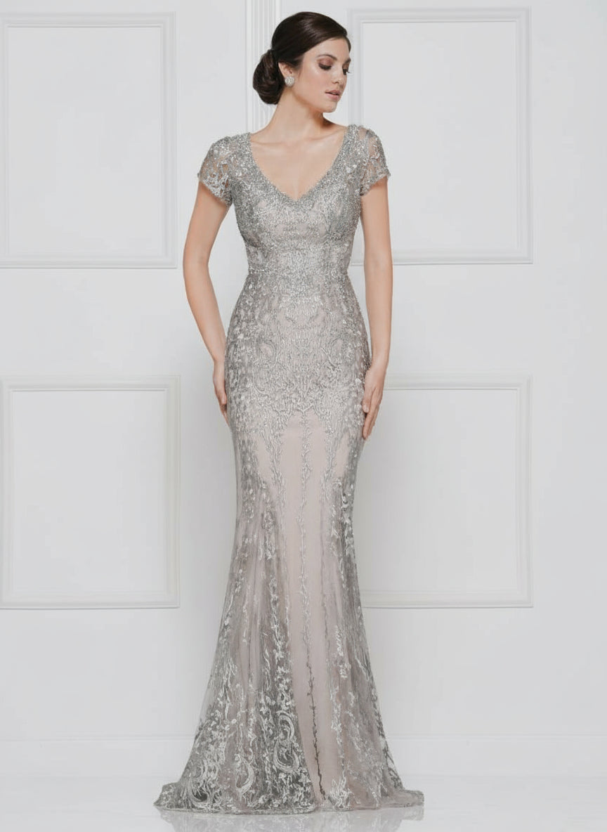 Rina di Montella Short Sleeve Long Dress 2657 - The Dress Outlet