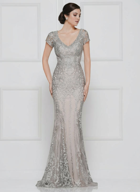 Rina di Montella Short Sleeve Long Dress 2657 - The Dress Outlet