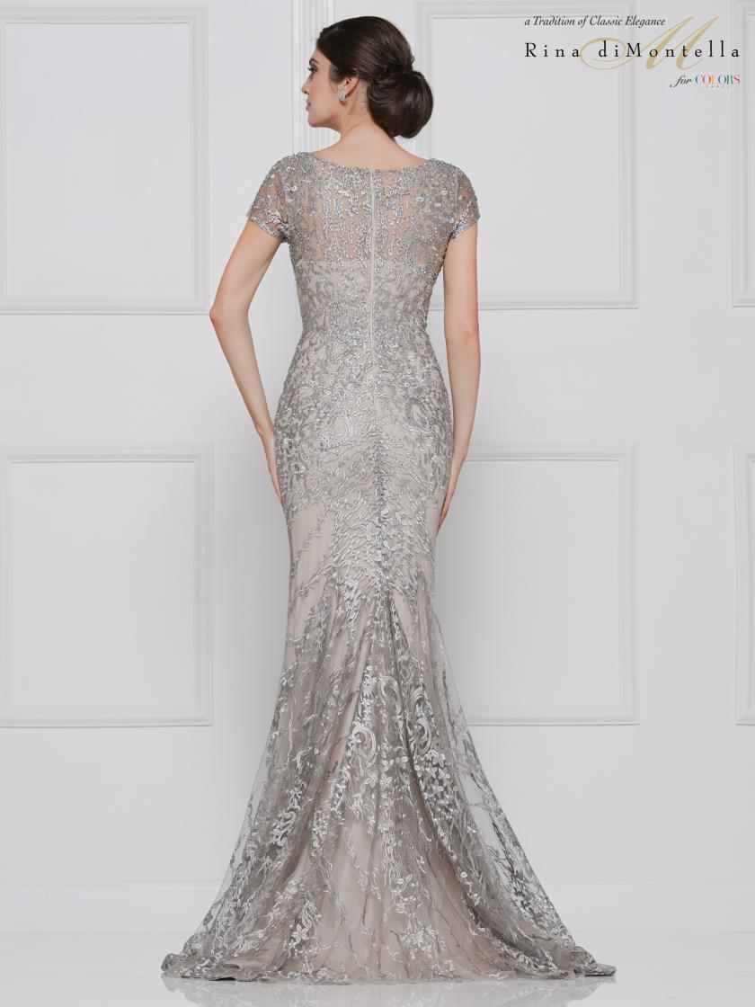 Rina di Montella Short Sleeve Long Dress 2657 - The Dress Outlet