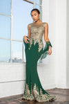 Rome Jersey Long Prom Dress Formal - The Dress Outlet Elizabeth K