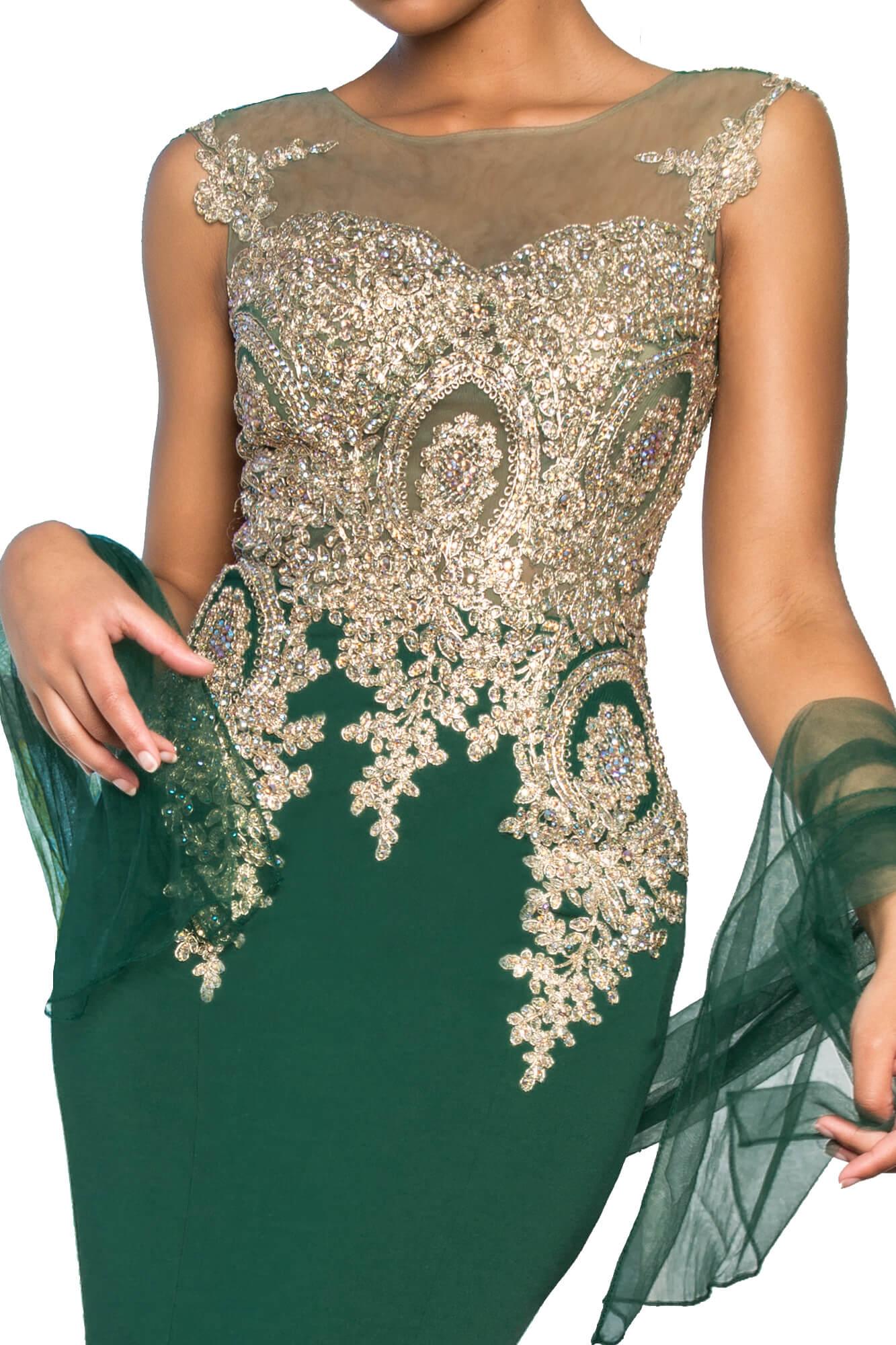 Rome Jersey Long Prom Dress Formal - The Dress Outlet Elizabeth K