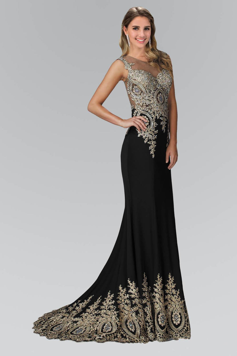 Rome Jersey Long Prom Dress Formal - The Dress Outlet Elizabeth K