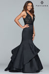 Prom Dresses Fitted Long Formal Beaded Layered Prom Mermaid Dress Black