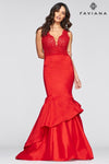 Prom Dresses Fitted Long Formal Beaded Layered Prom Mermaid Dress Red